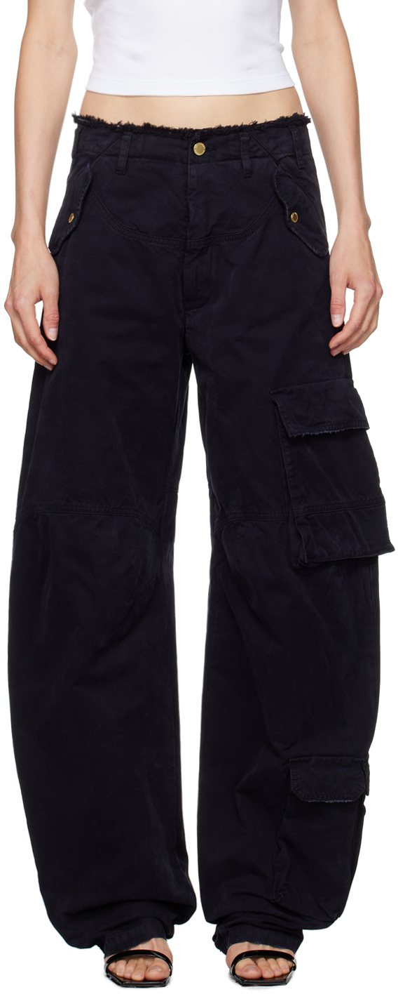 Shop Darkpark Navy Rosalind Cargo Pants In Deep Blue