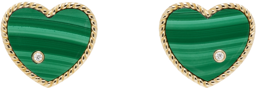 Yvonne Léon Gold & Green Caur Earrings