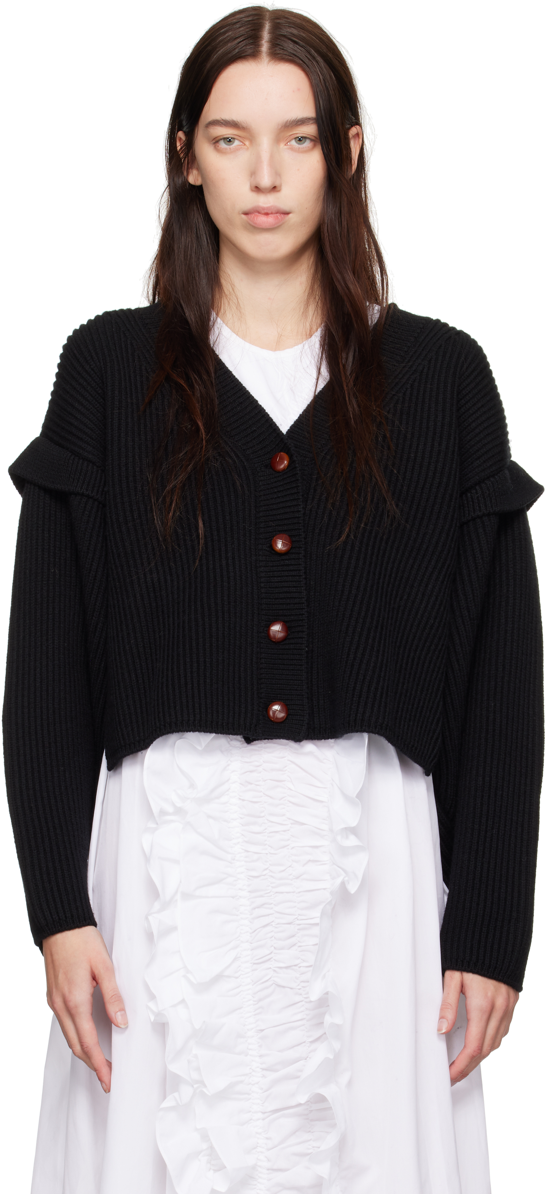 Shop Kika Vargas Black Coretta Cardigan