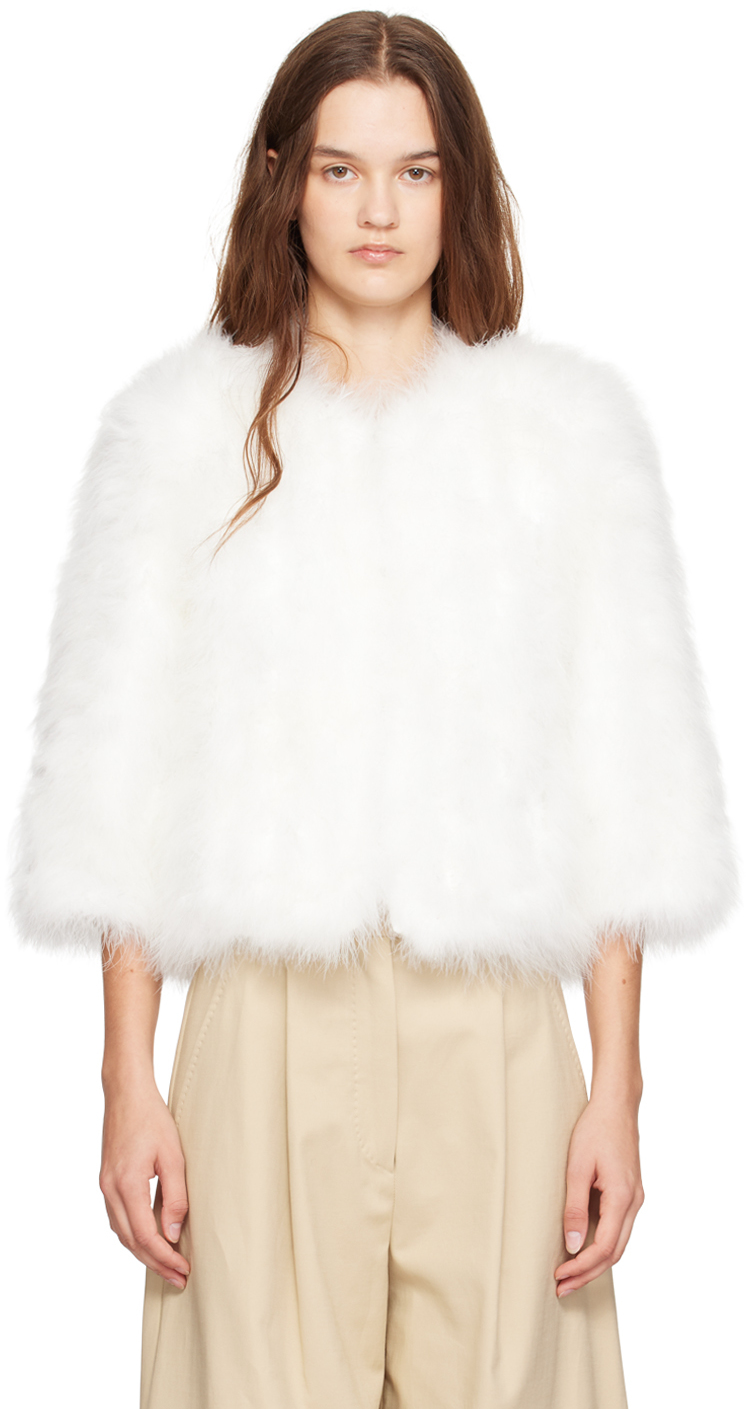 Feather jacket white best sale