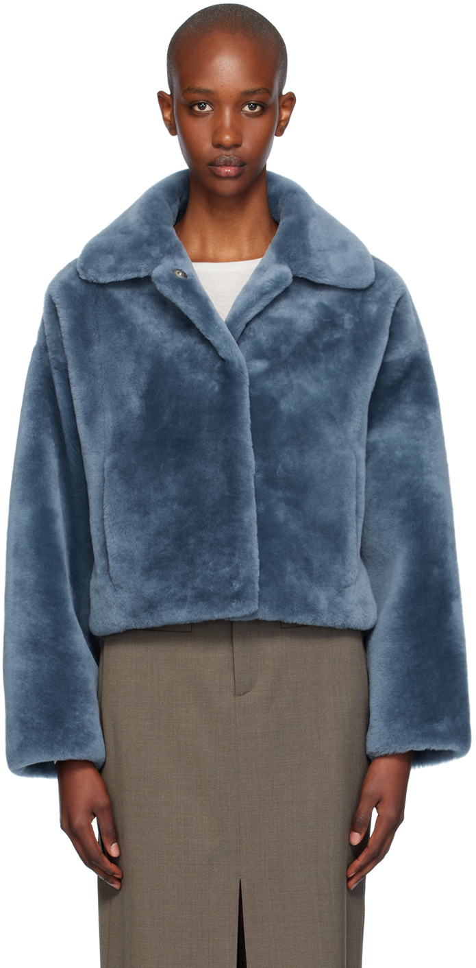 Blue Merino Shearling Jacket