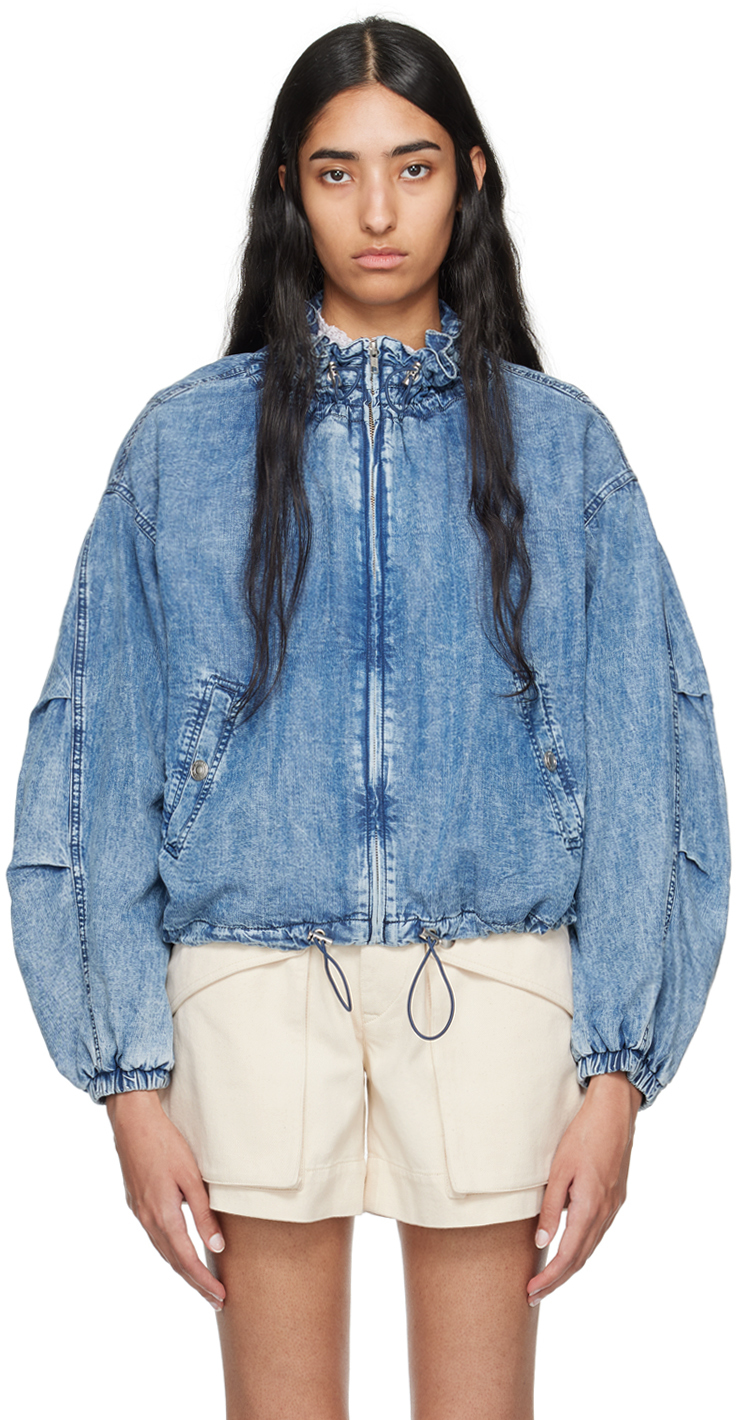 Blue Plume Bomber Jacket