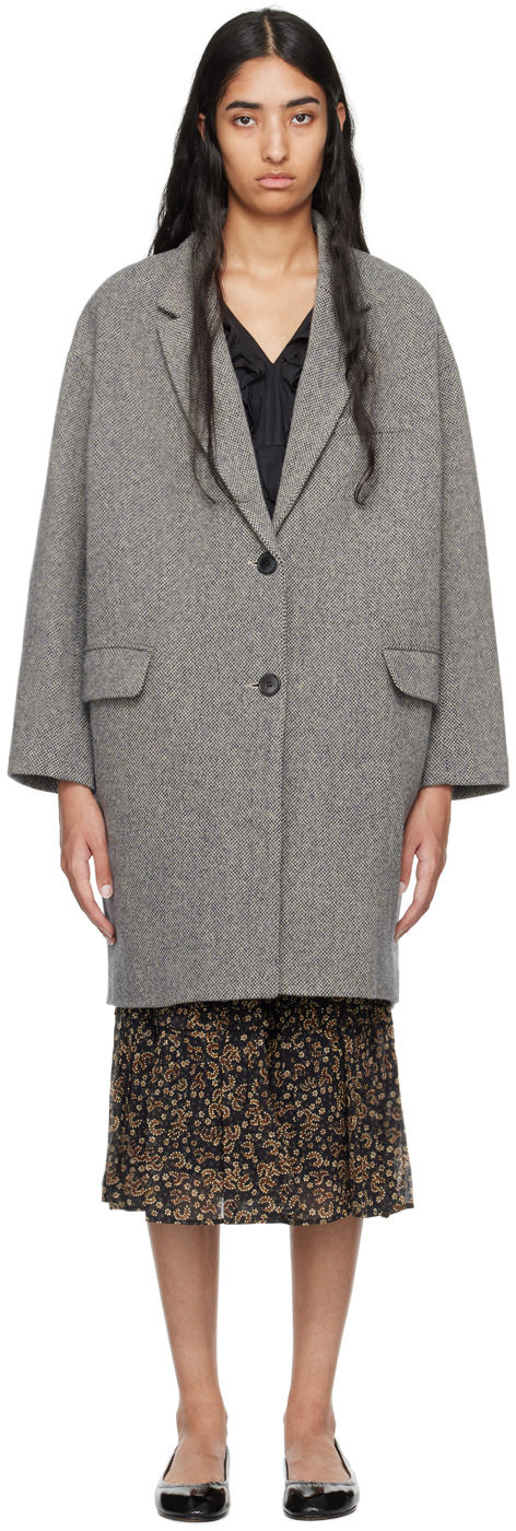 Shop Isabel Marant Étoile Black & Beige Limiza Coat In Bkec Black/ecru