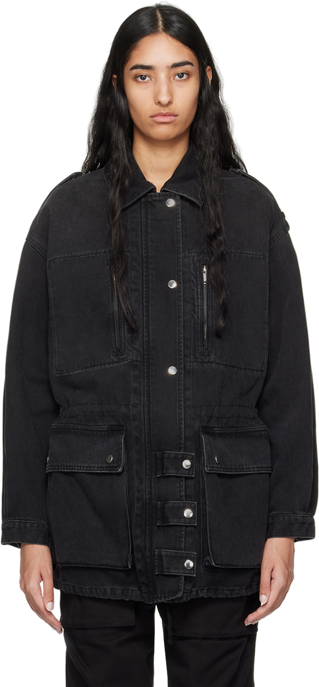 Isabel Marant Etoile: Black Joanna Denim Jacket | SSENSE