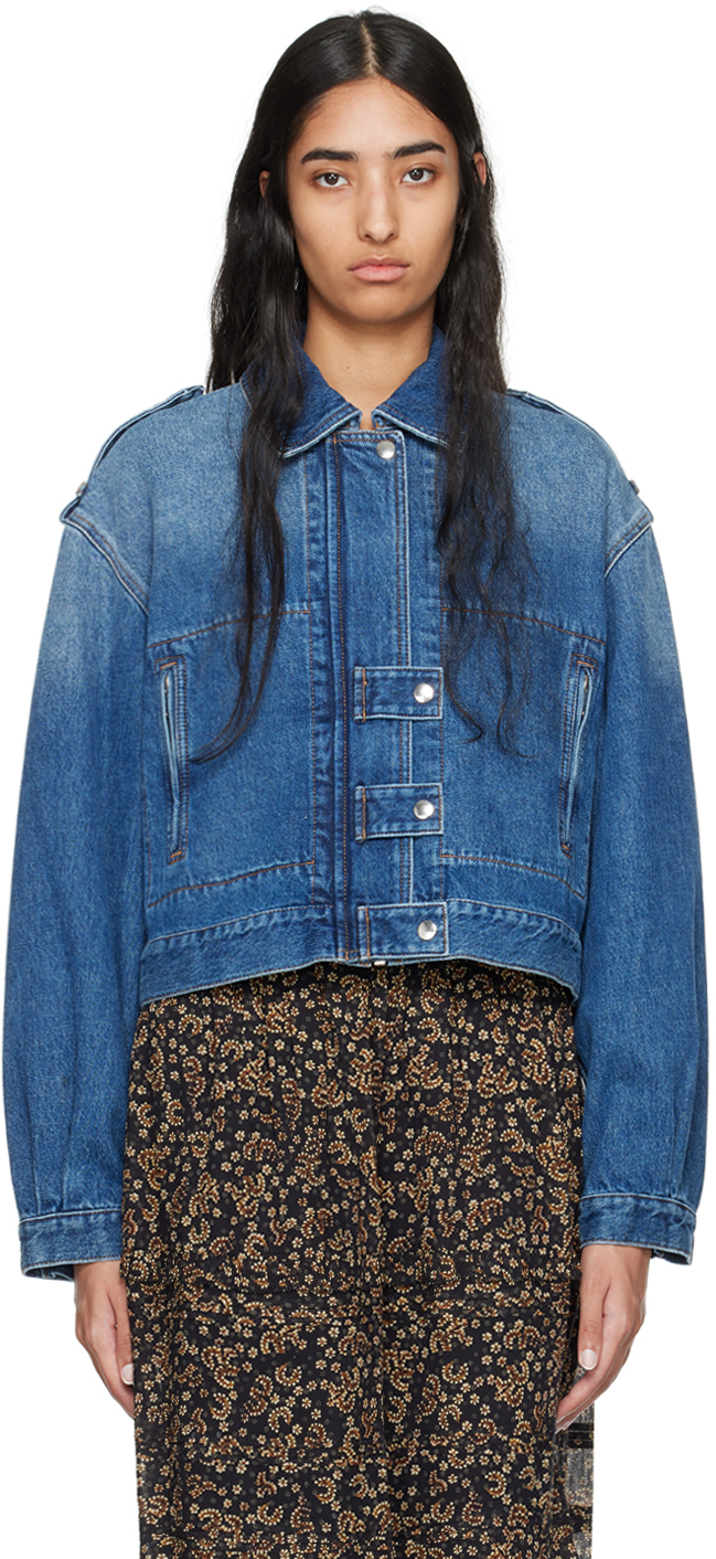 Shop Isabel Marant Étoile Blue Julie Denim Jacket In 30bu Blue