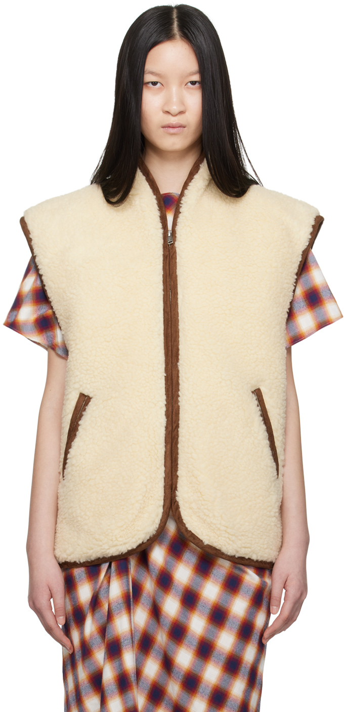 Shop Isabel Marant Étoile Off-white Maximilia Vest In 23ec Ecru