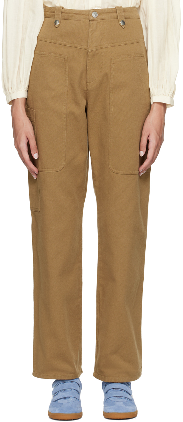 Shop Isabel Marant Étoile Khaki Jilda Trousers In 67ki Khaki