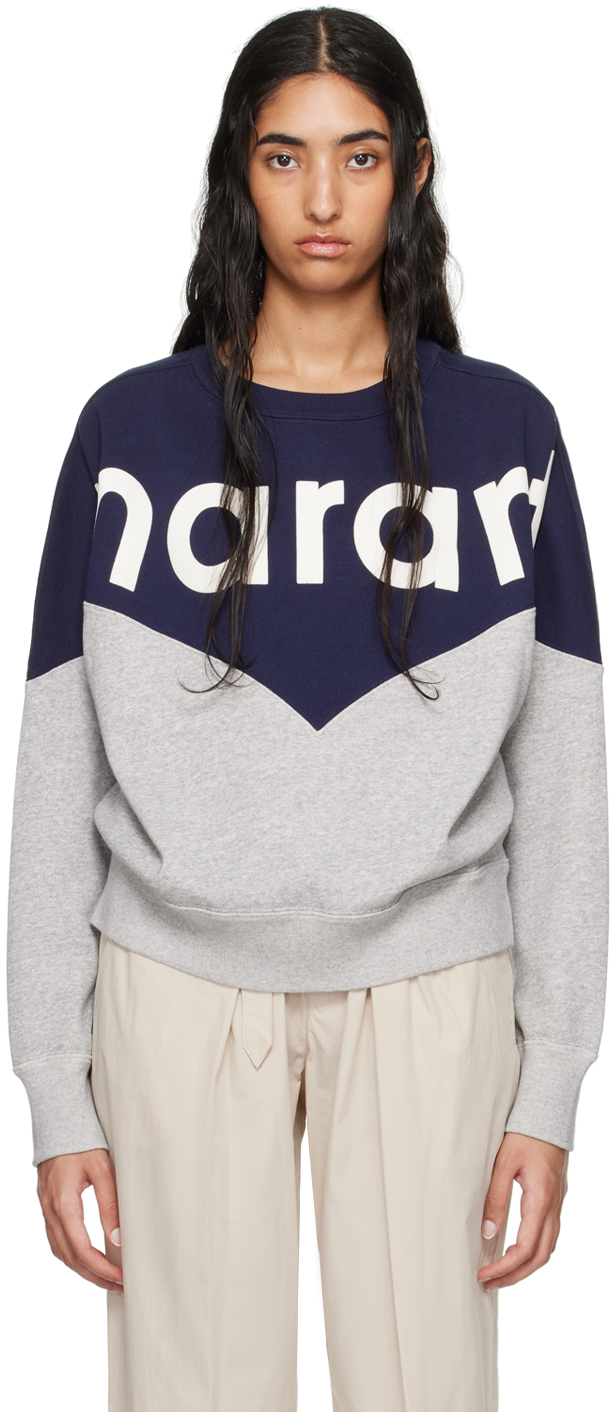 Shop Isabel Marant Étoile Navy & Gray Houston Sweatshirt In Nygy Navy/grey