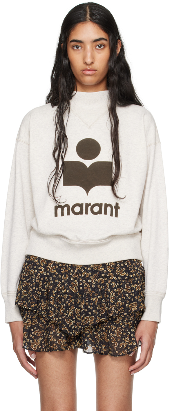 Shop Isabel Marant Étoile Gray Moby Sweatshirt In Ecki Ecru/khaki