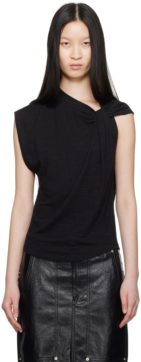 Shop Isabel Marant Étoile Black Naydali T-shirt In 01bk Black