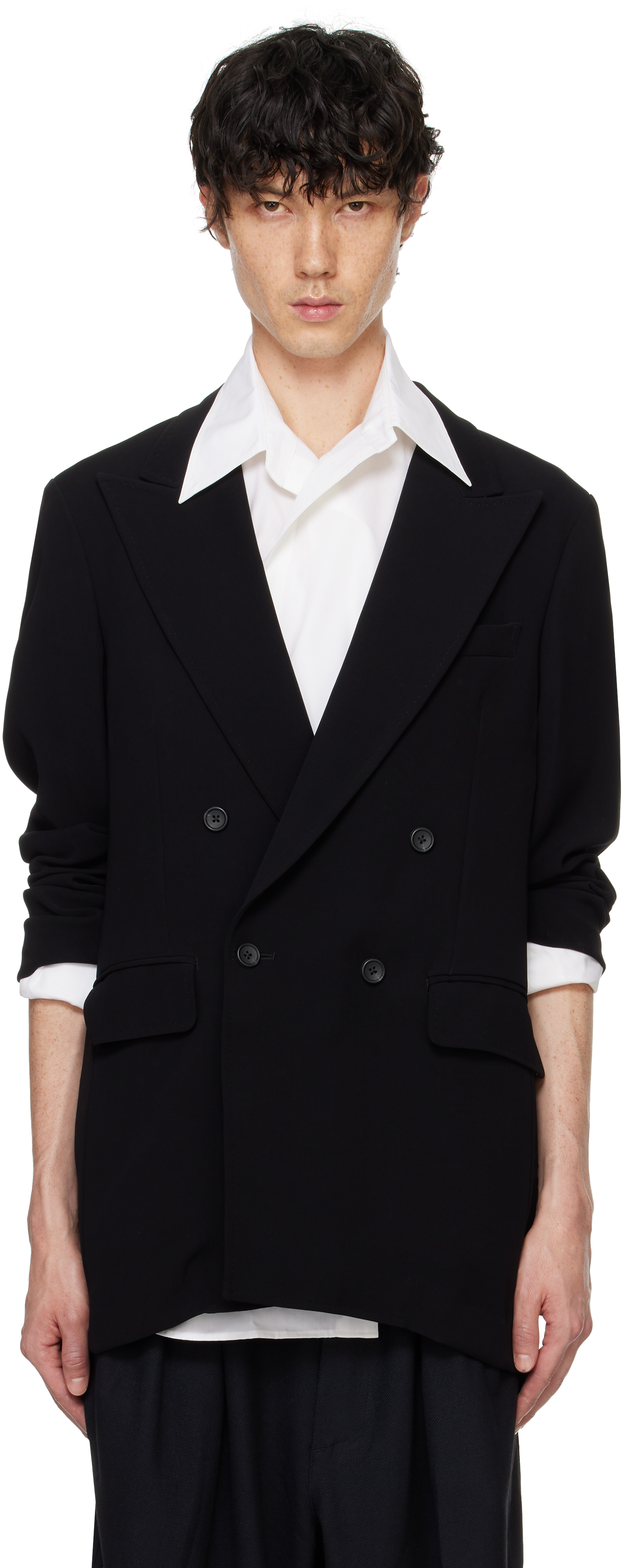 Shop Rainmaker Kyoto Black Double Breasted Blazer