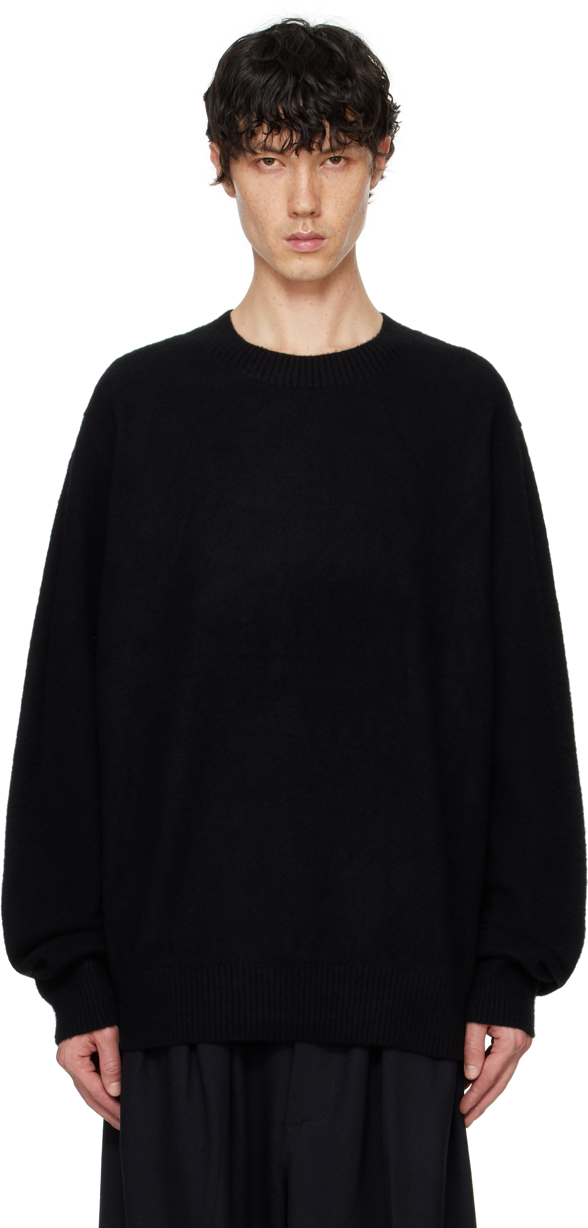 Shop Rainmaker Kyoto Black Oneside Raglan Sleeve Crew Neck Sweater