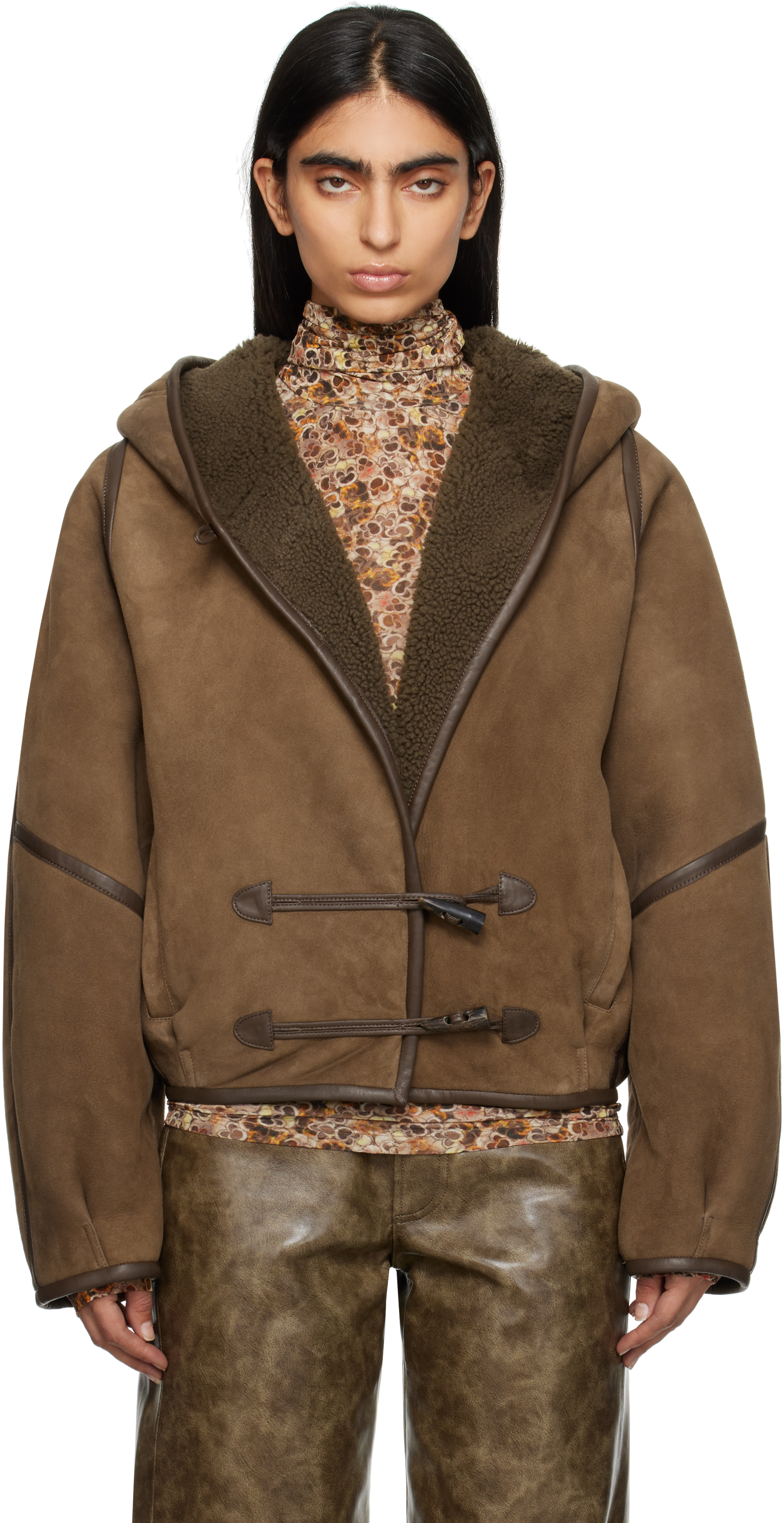 Khaki Amiel Shearling Jacket