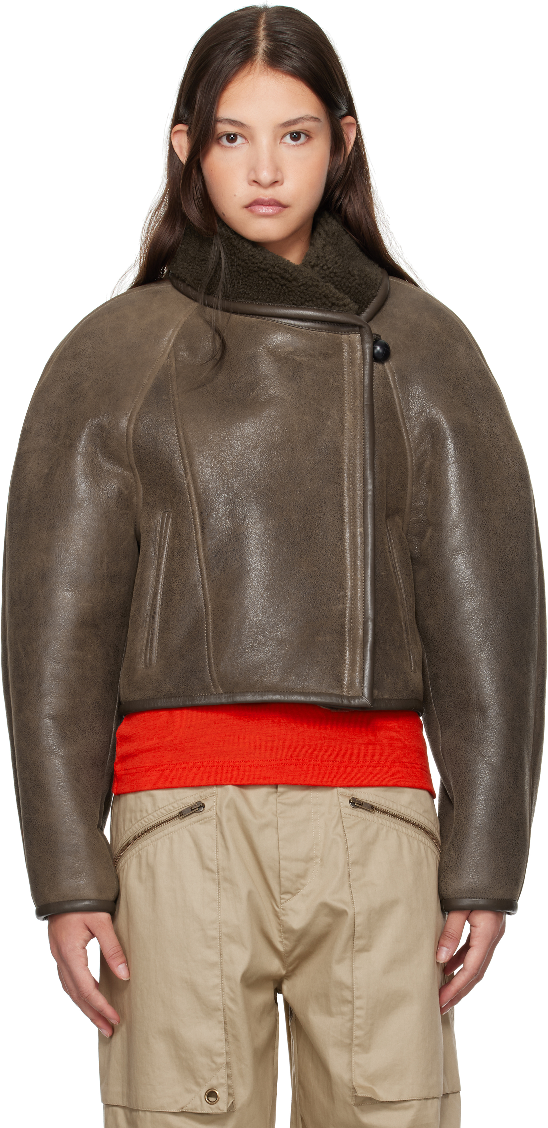 【関税込み】Isabel Marant ブラウン Aris シアリングジャケット Isabel Marantのブラウン Aris シアリングジャケットがセール中