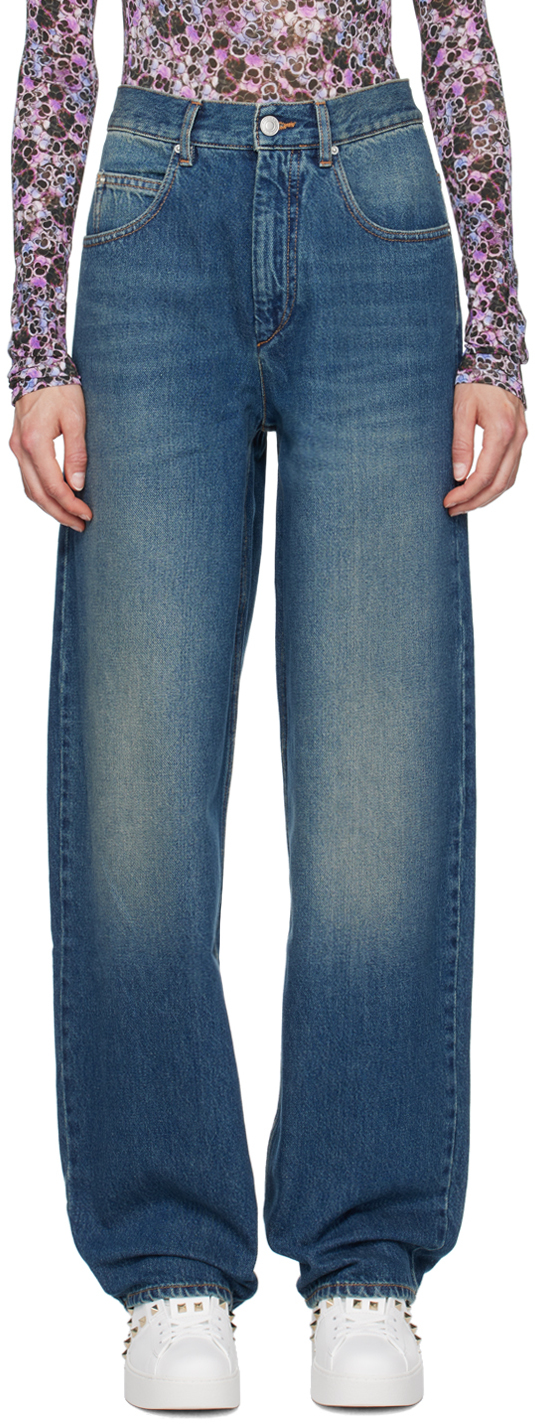 Shop Isabel Marant Blue Joanny Jeans In 30fb Faded Blue