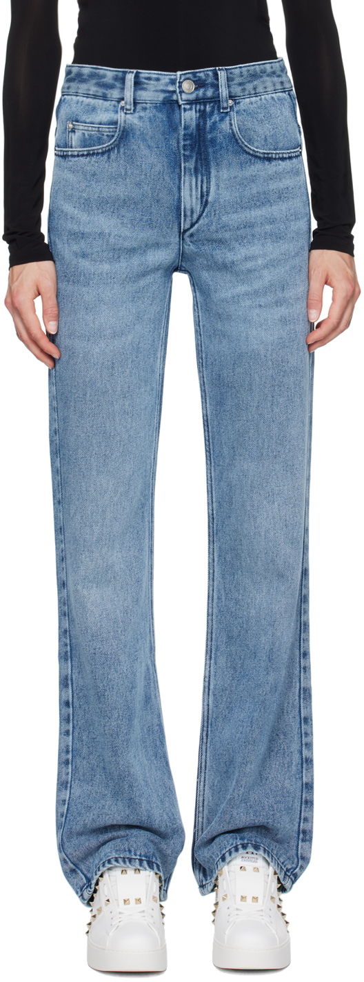 Shop Isabel Marant Blue Belvira Flared Jeans In 30lu Light Blue