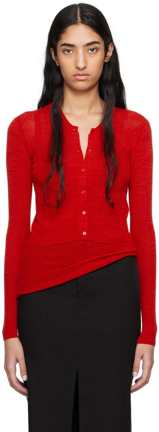 Shop Isabel Marant Red Mahee Cardigan In 11pr Poppy Red