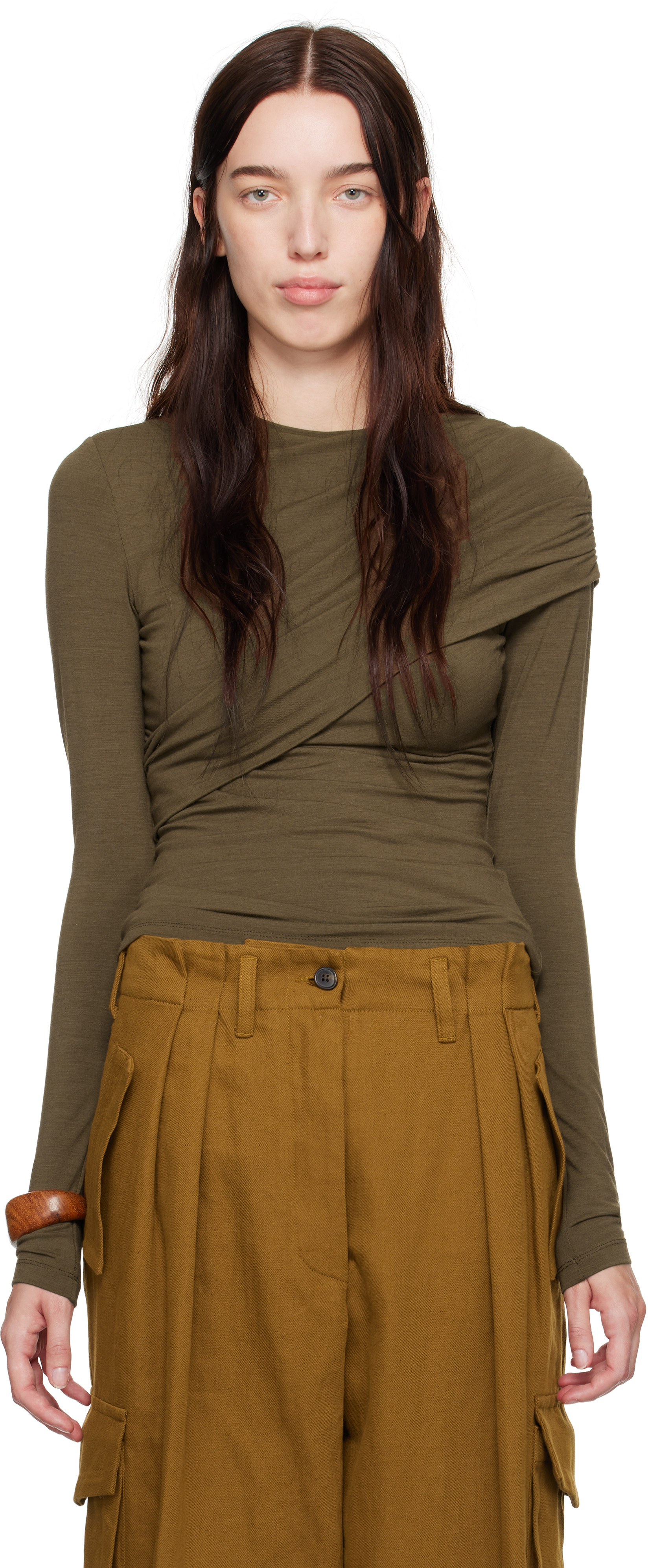 Shop Isabel Marant Khaki Asna T-shirt In Bronze