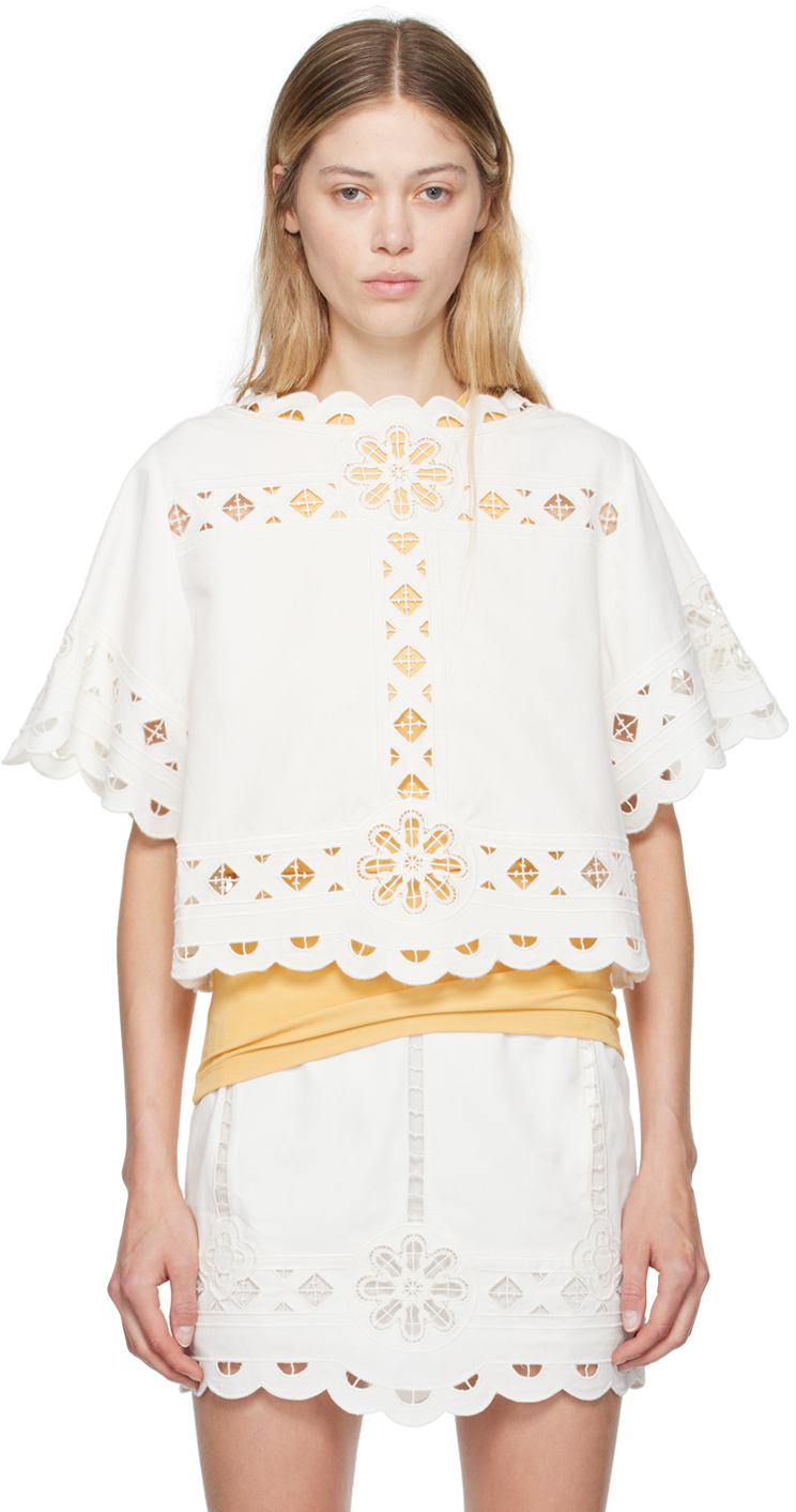 Shop Isabel Marant White Parissa Blouse In 20wh White