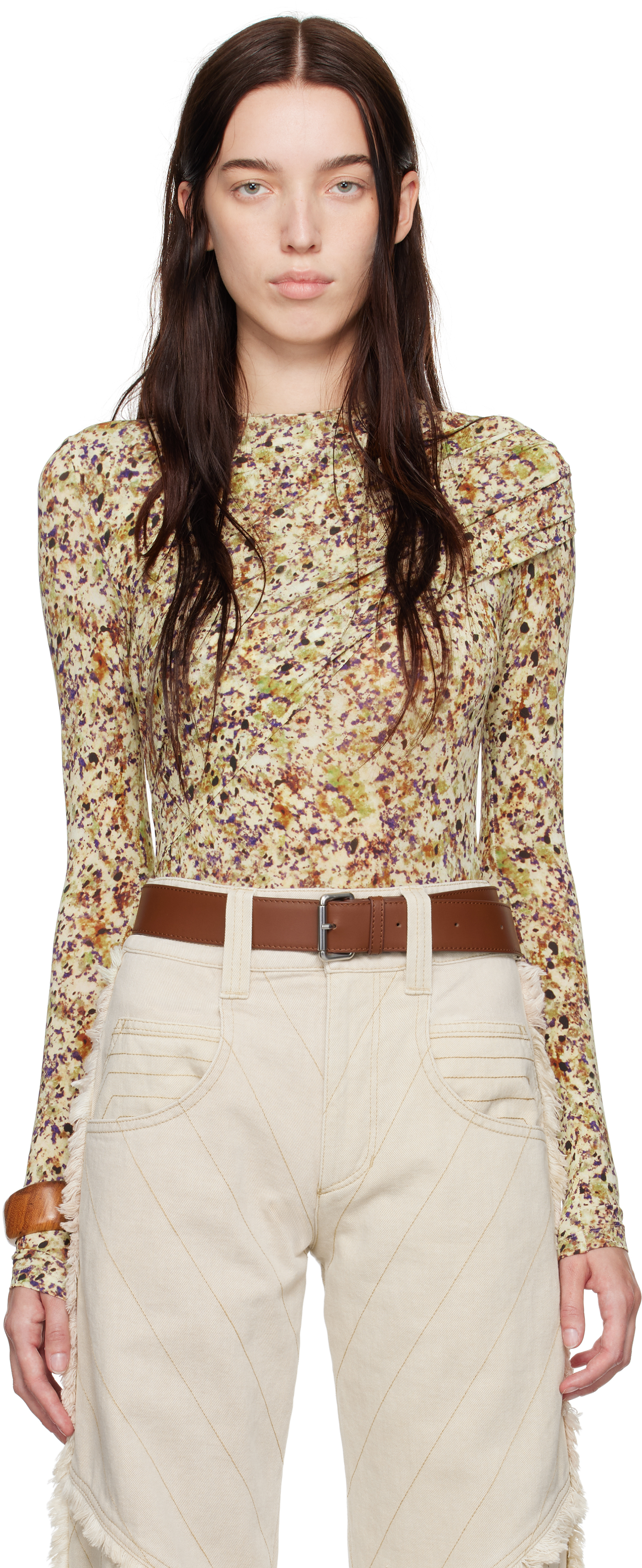 Shop Isabel Marant Beige Asna T-shirt In Ecru