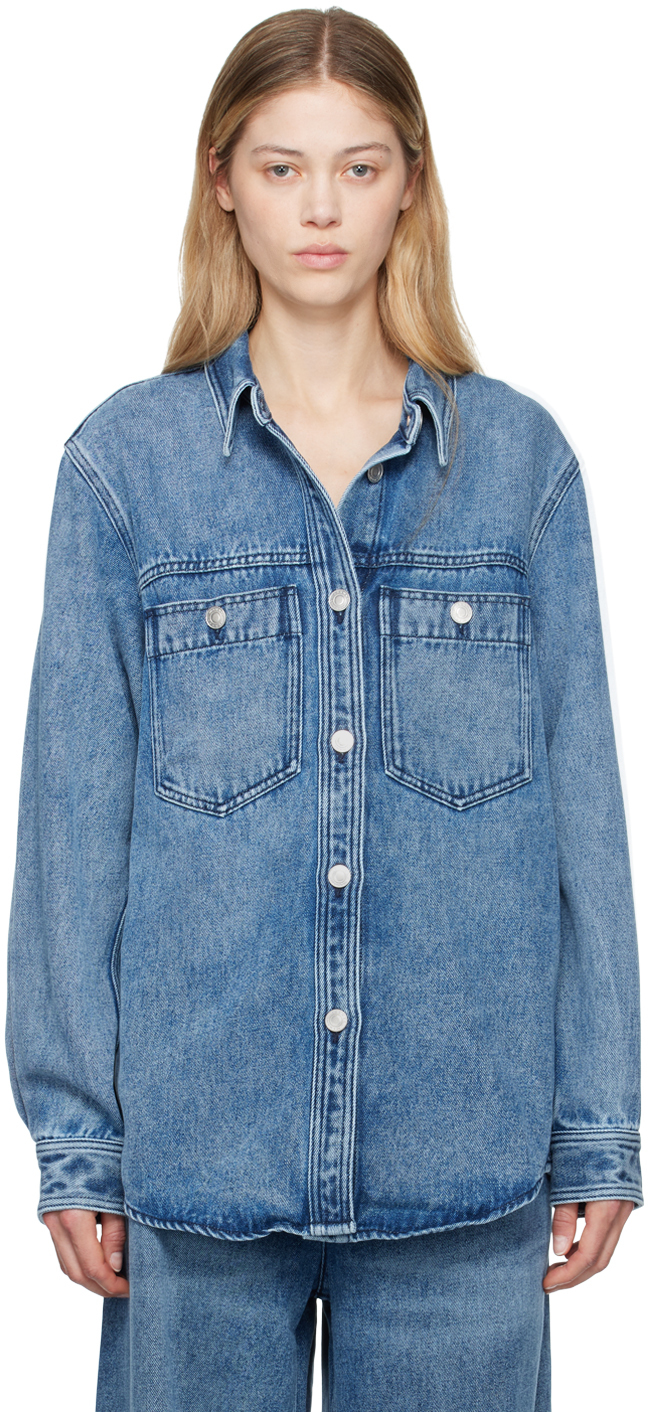 Shop Isabel Marant Blue Talbot Denim Shirt In 30lu Light Blue