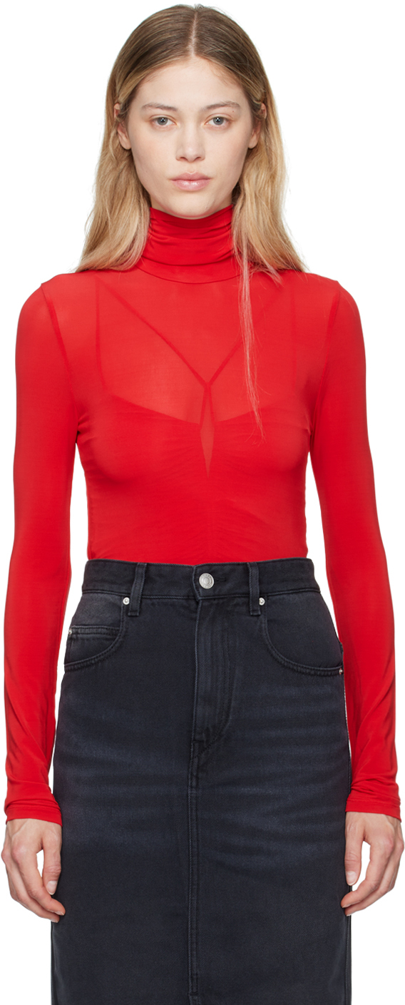 Shop Isabel Marant Red Joyela Turtleneck In 70rd Red