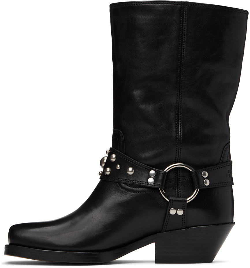 Isabel Marant Antya Leather Cowboy Boots In 01bk Black