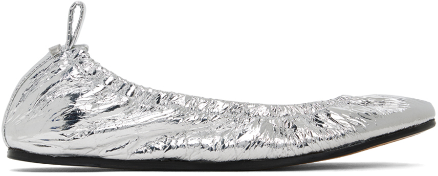 Shop Isabel Marant Silver Belna Ballerina Flats In 08si Silver