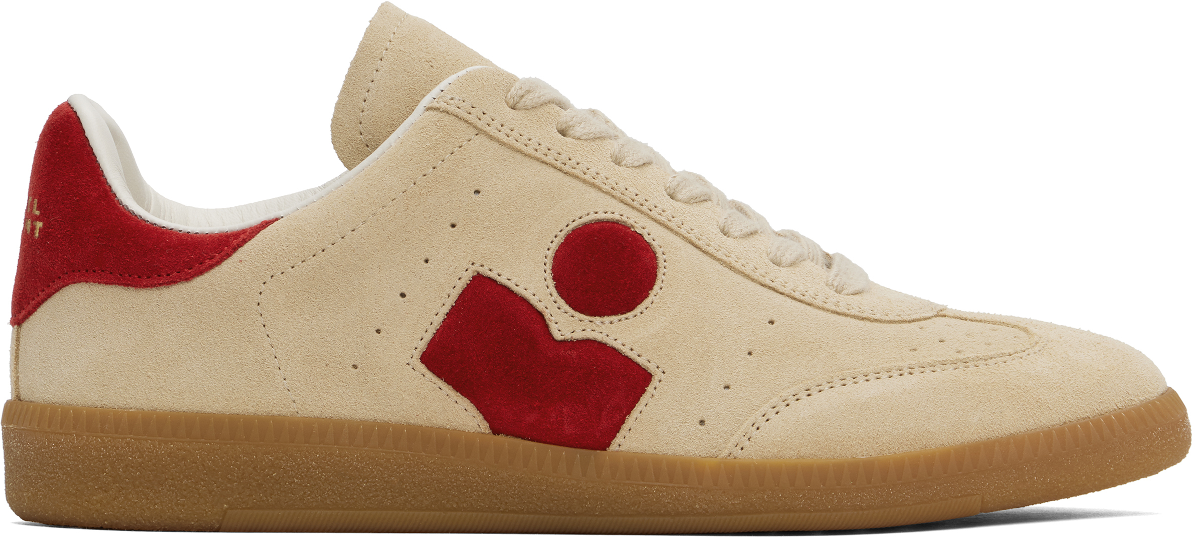 Shop Isabel Marant Beige Bryce Sneakers In Toffee/red