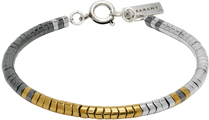 Shop Isabel Marant Gunmetal Lenno Bracelet In 08gm Gun Metal