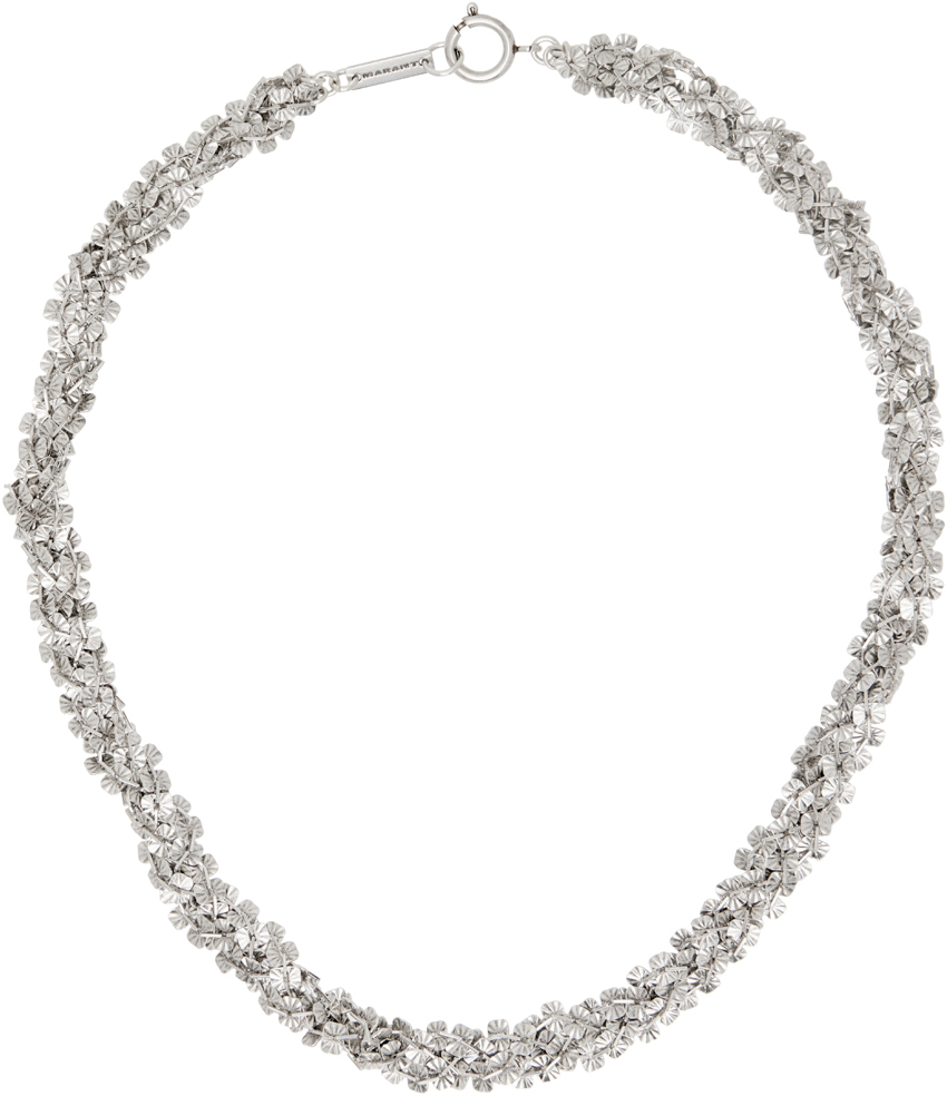 Isabel Marant: Silver Tinsel Chain Necklace | SSENSE