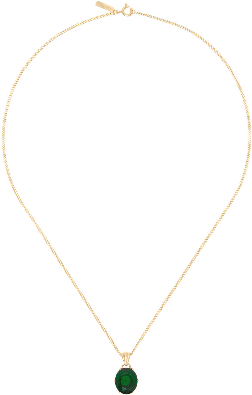 Gold Oval Stone Necklace