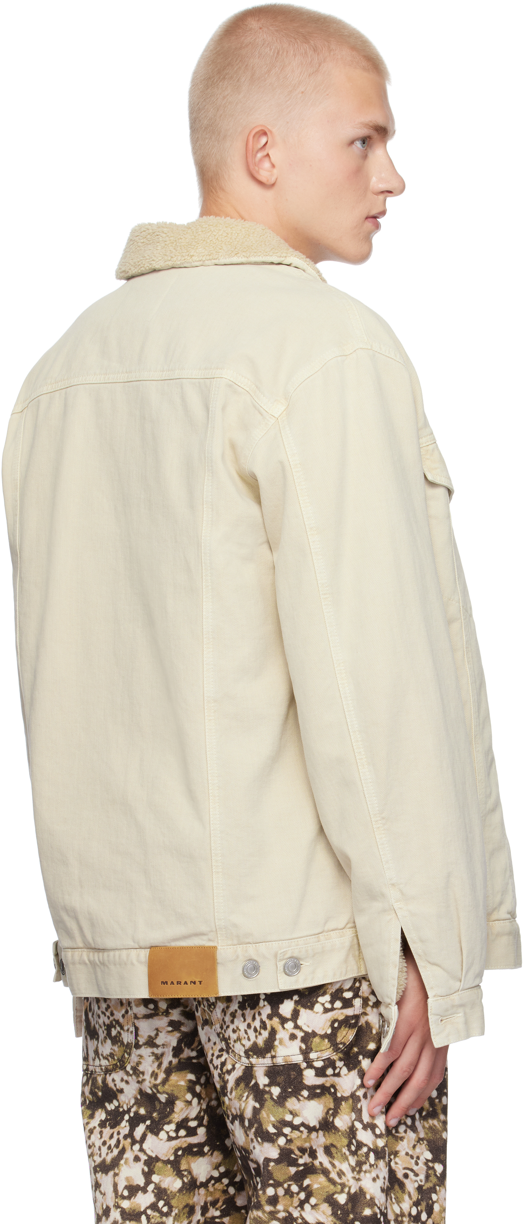 Isabel Marant Off-white Japao Faux-shearling Denim Jacket In Ecru C