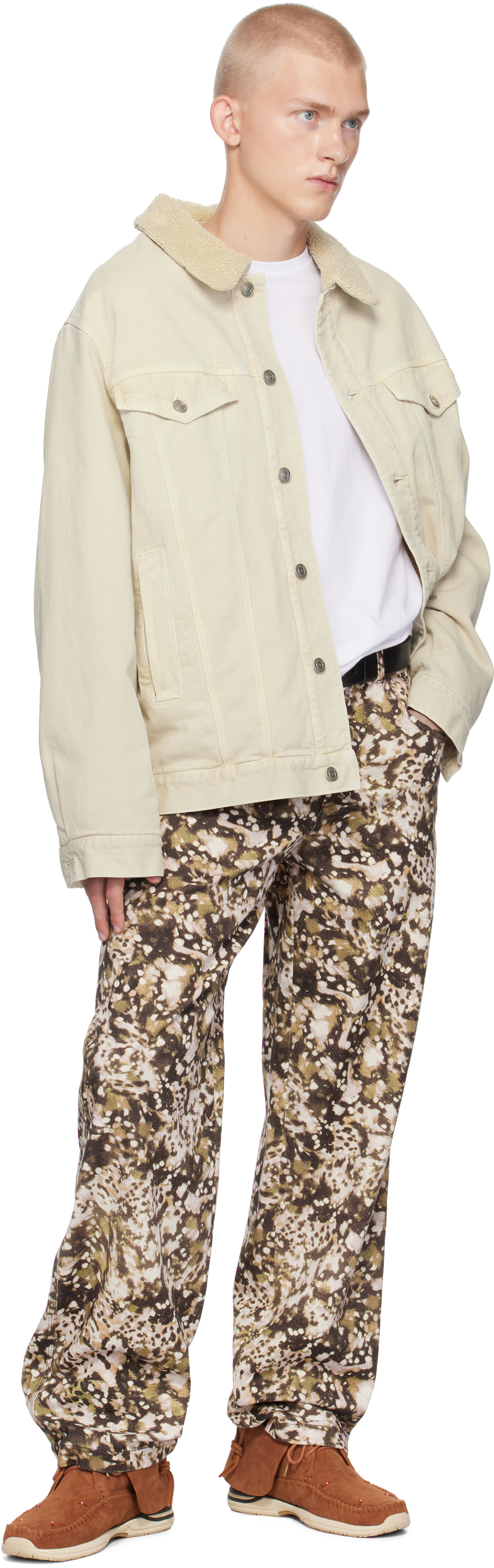 Isabel Marant Off-white Japao Faux-shearling Denim Jacket In Ecru C