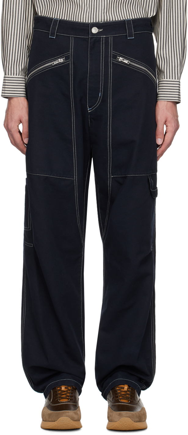 Navy Farker Trousers