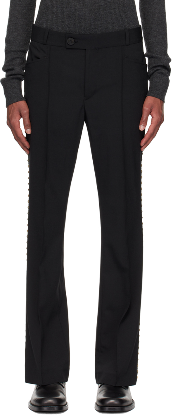 Black Studded Flare Trousers