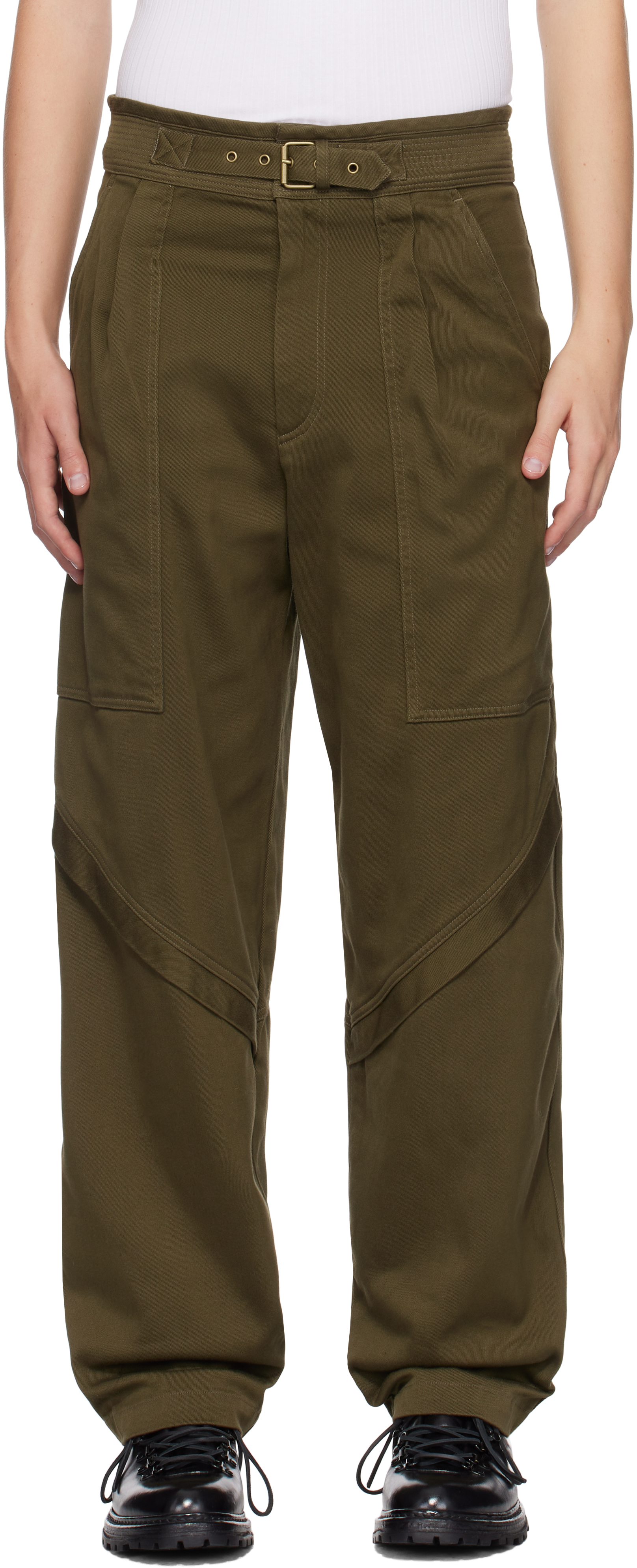 Shop Isabel Marant Khaki Tigui Trousers In 50bz