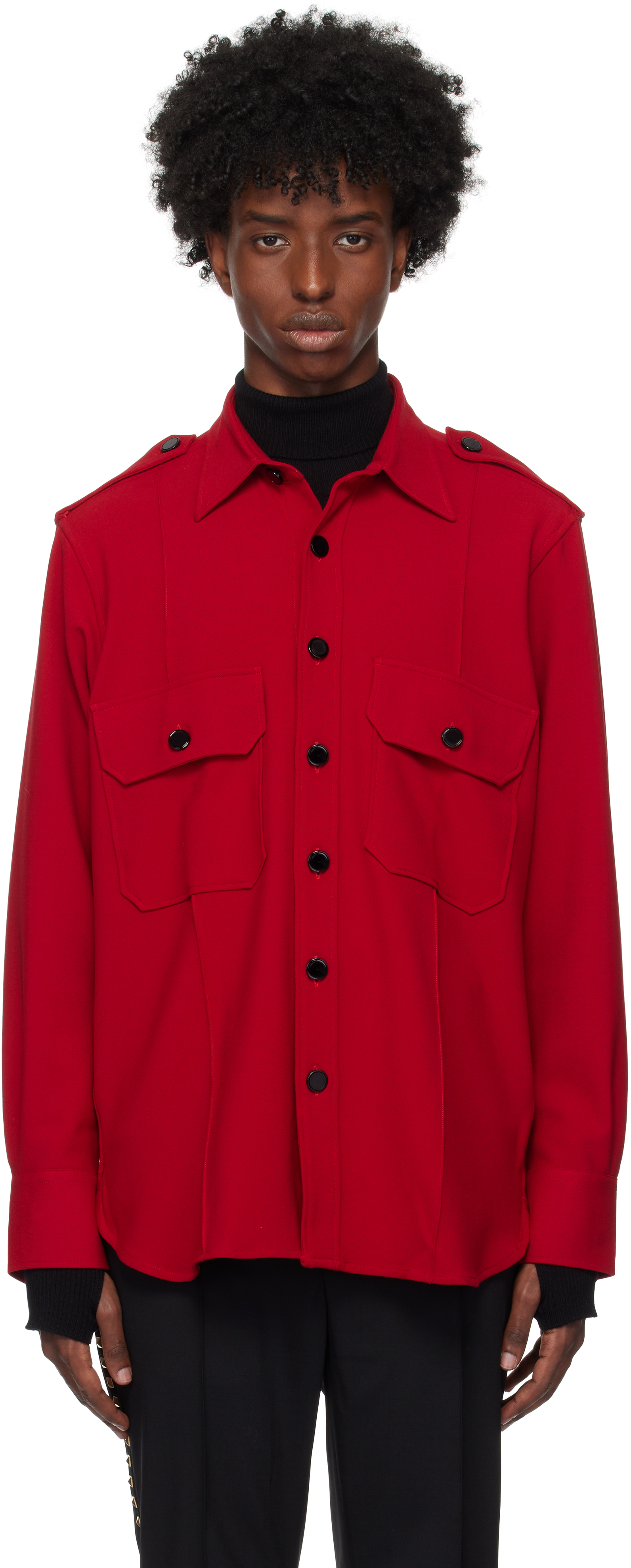 Red Pocket Over Shirt