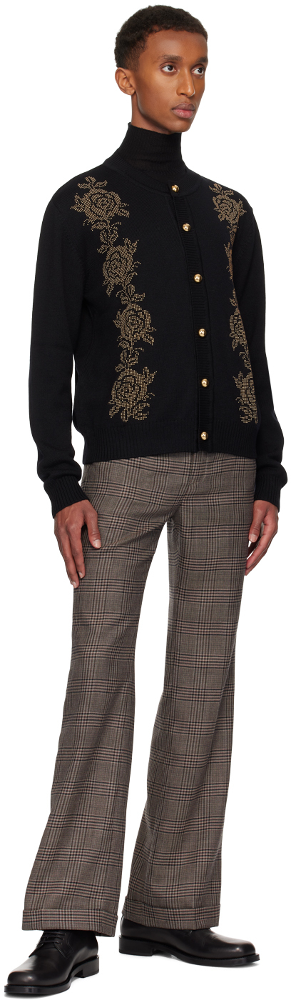 ERNEST W BAKER BLACK ROSE STUDDED CARDIGAN 