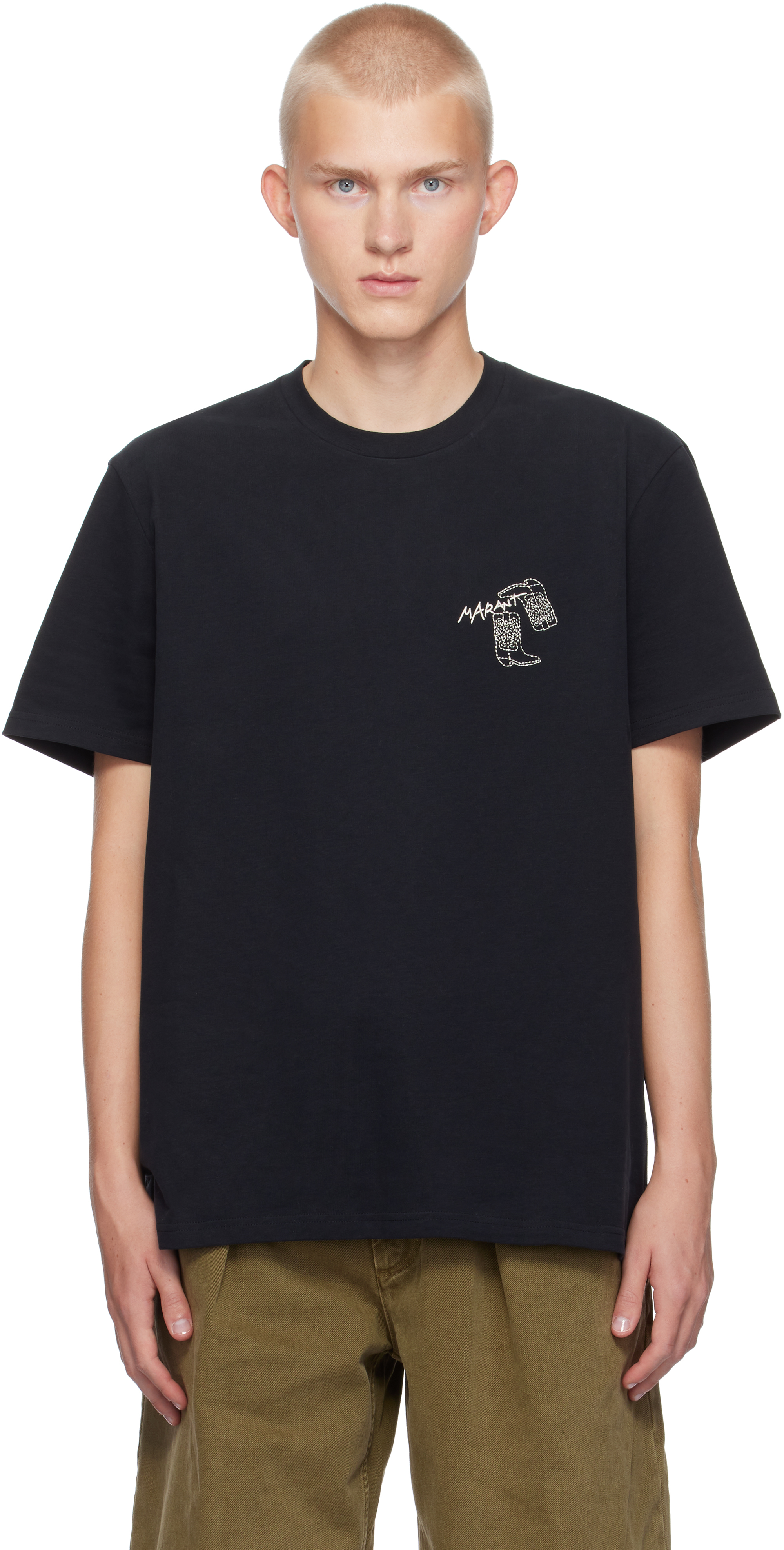 Shop Isabel Marant Black Honore T-shirt In 01bk