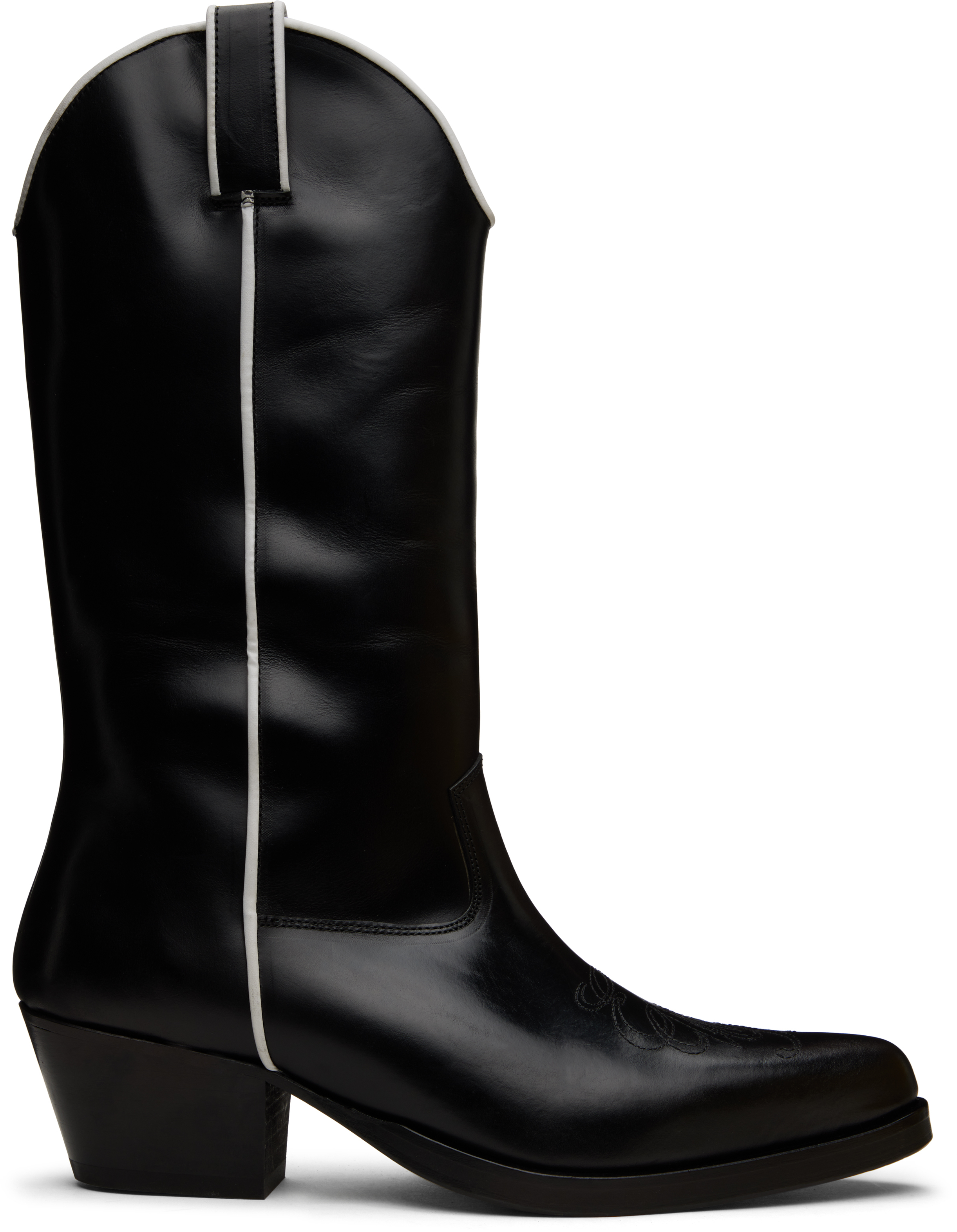 Ernest W. Baker: Black High Western Boots | SSENSE UK