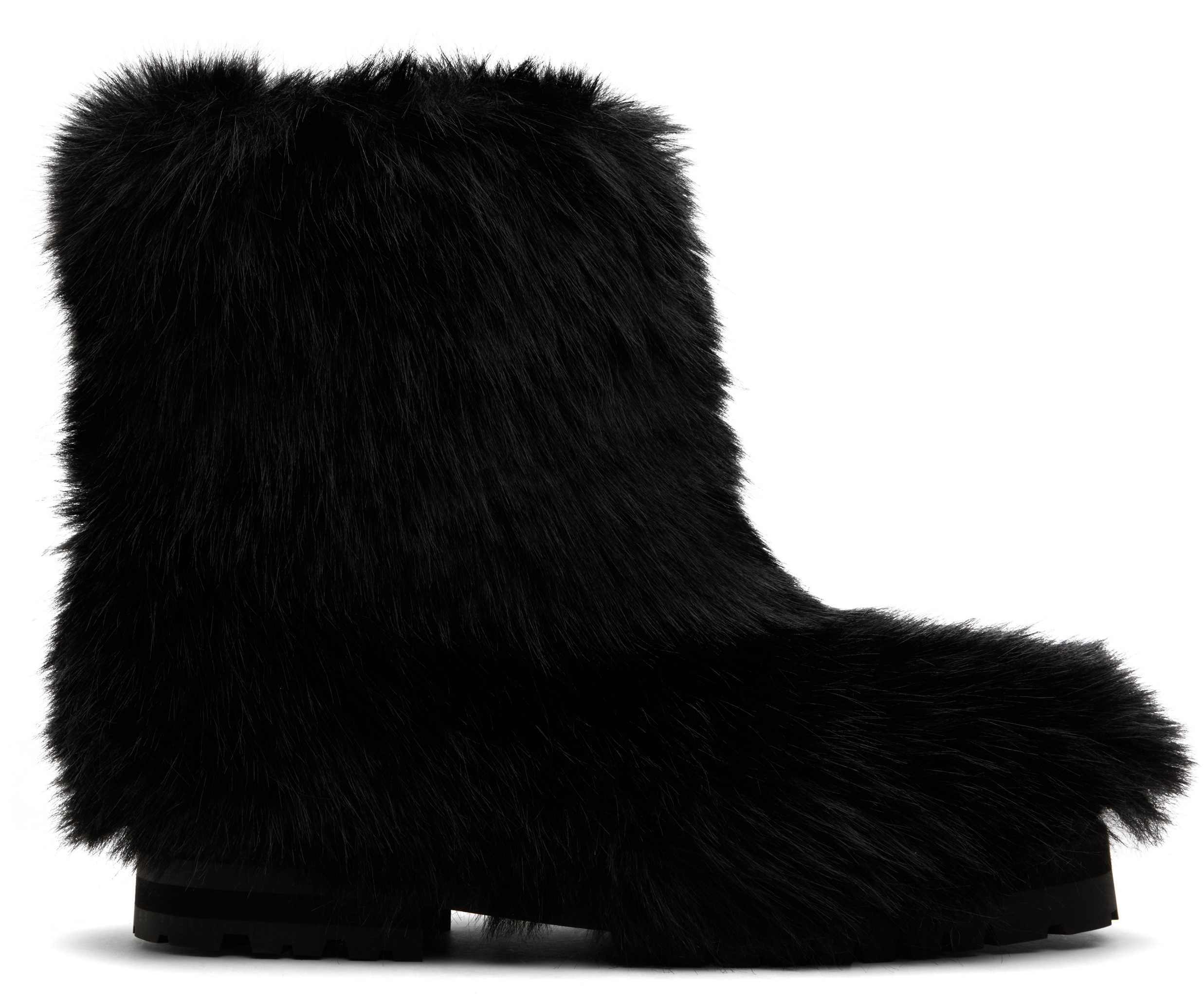 ERNEST W BAKER BLACK FAUX-FUR BOOTS 