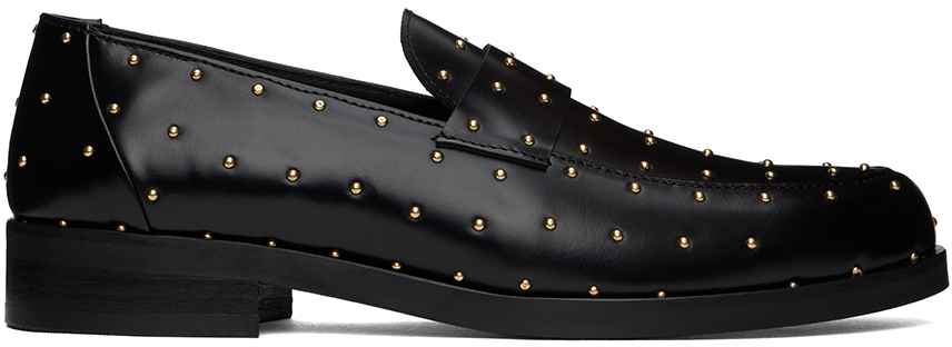 Ernest W. Baker: SSENSE Exclusive Black Studded Leather Loafers | SSENSE