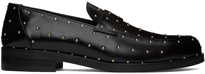 SSENSE Exclusive Black Studded Leather Loafers