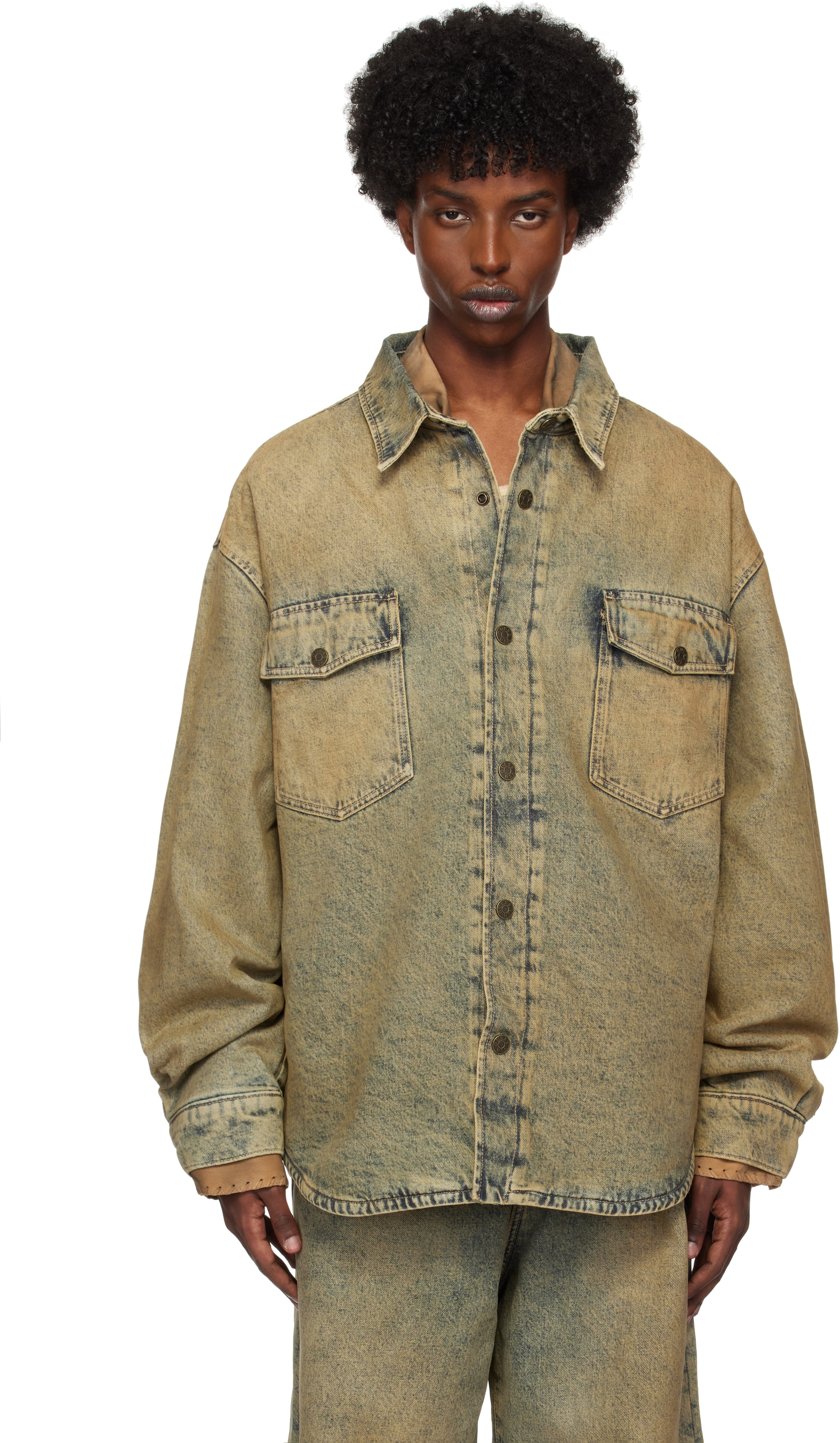 Shop Guess Usa Blue Denim Shirt Overshirt In Gusa Coated Heavy St