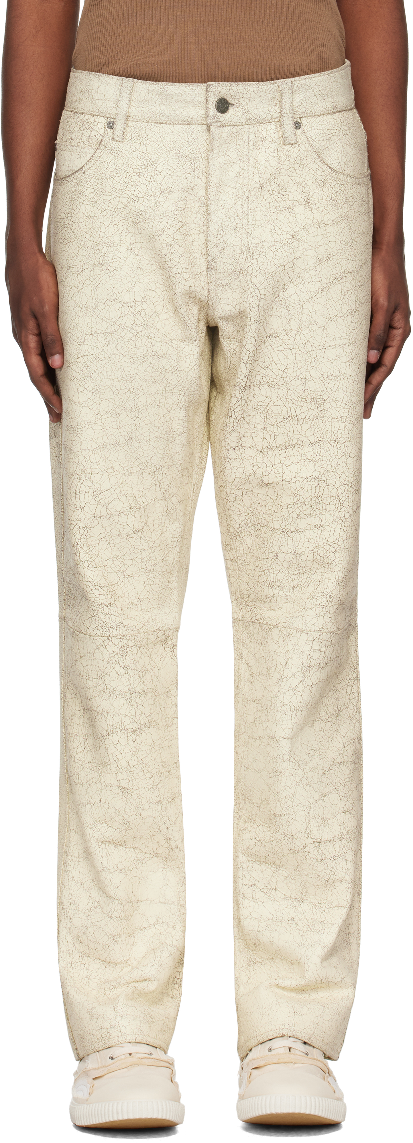 Off-White Crackle Leather Pants