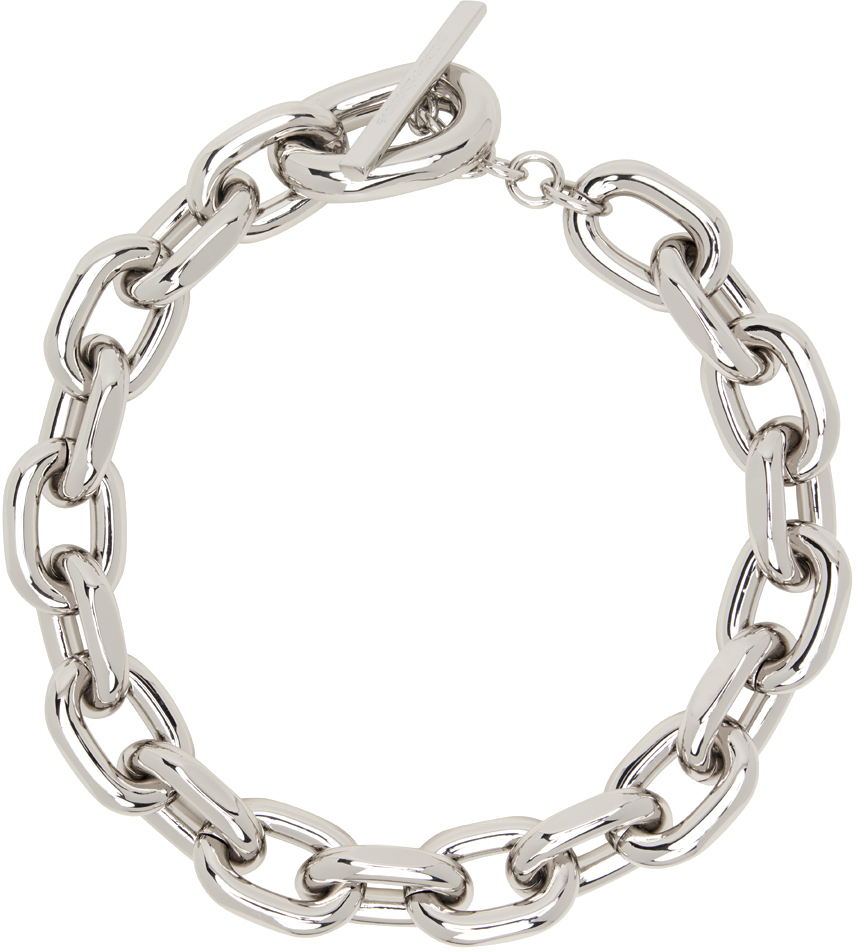 Rabanne Silver Xl Link Necklace In P040 Silver
