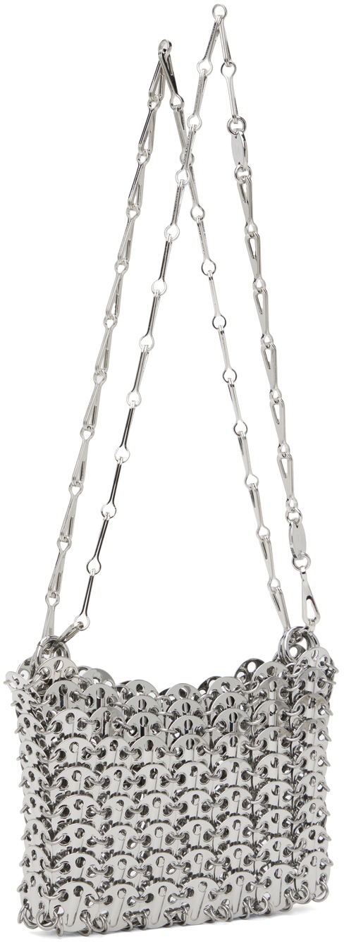 Rabanne Silver Iconic Nano 1969 Bag In P040 Silver