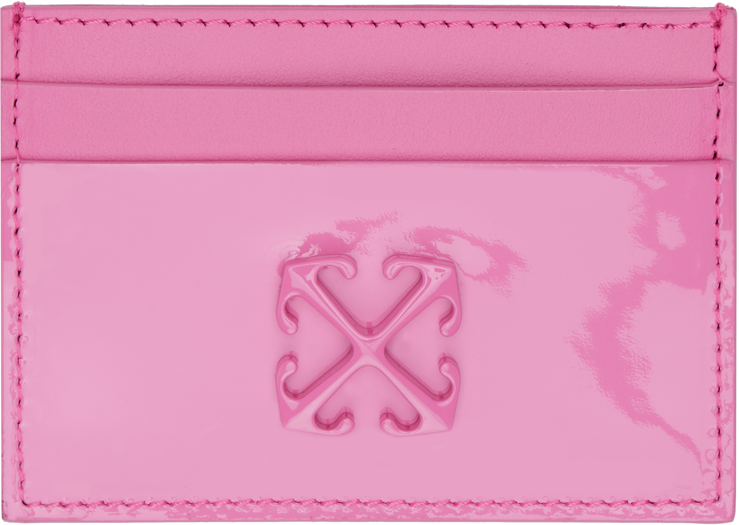 Off-White: Pink Jitney Card Holder | SSENSE