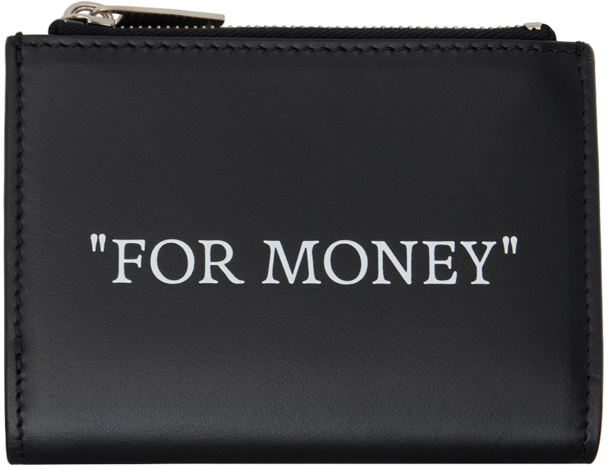 Black Quote Bifold Zipped Wallet